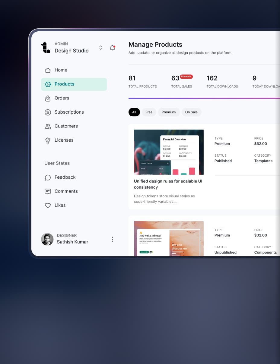 Admin application systems preview